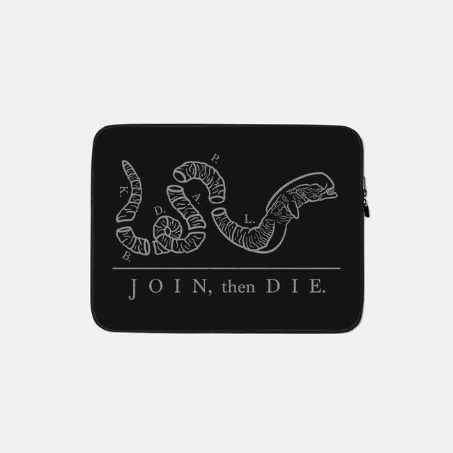 Join Then Die-none zippered laptop sleeve-Beware_1984