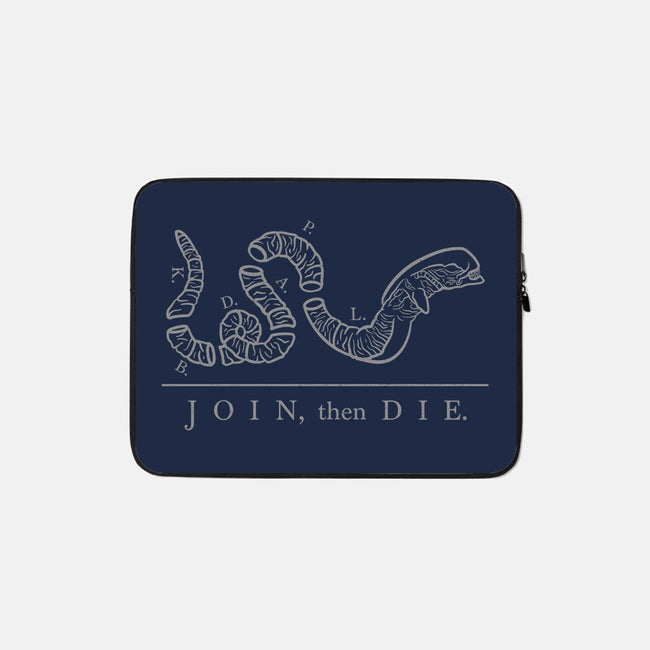 Join Then Die-none zippered laptop sleeve-Beware_1984