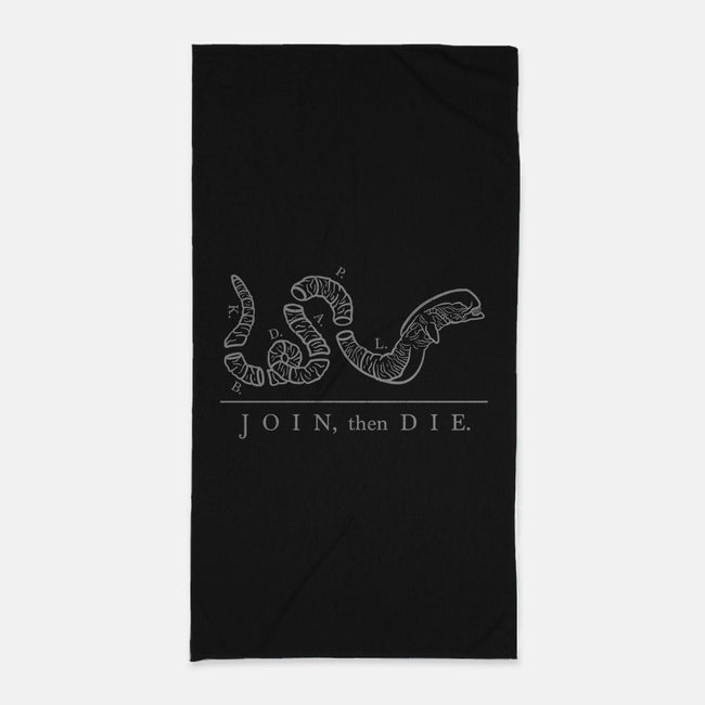Join Then Die-none beach towel-Beware_1984
