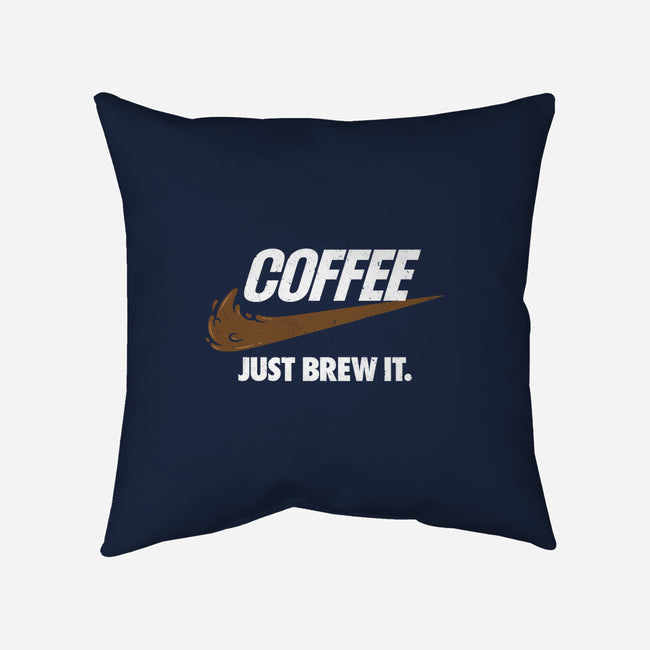 Just Brew It-none removable cover throw pillow-mikehandyart