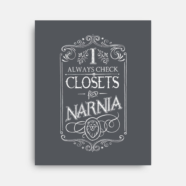 I Always Check Closets-none stretched canvas-Ma_Lockser