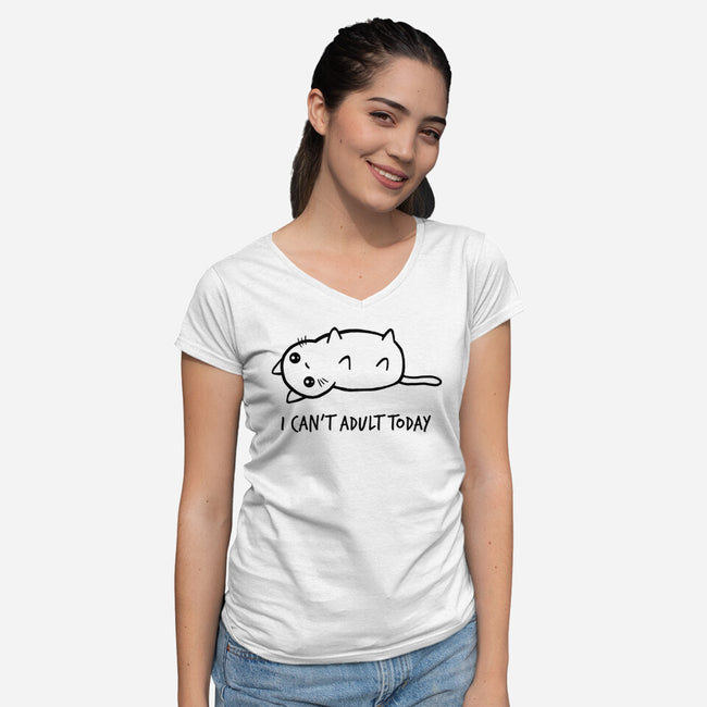 I Can't Adult Today-womens v-neck tee-dudey300