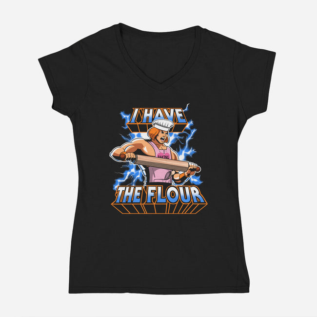 I have the flour!-womens v-neck tee-KindaCreative