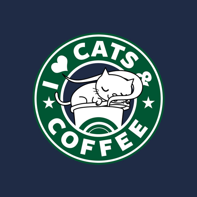I Love Cats and Coffee-none polyester shower curtain-Boggs Nicolas
