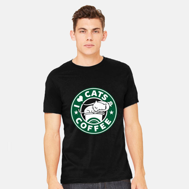 I Love Cats and Coffee-mens heavyweight tee-Boggs Nicolas