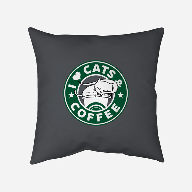 I Love Cats and Coffee-none removable cover w insert throw pillow-Boggs Nicolas