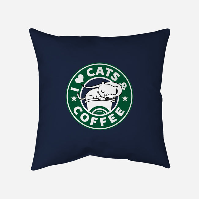 I Love Cats and Coffee-none removable cover w insert throw pillow-Boggs Nicolas