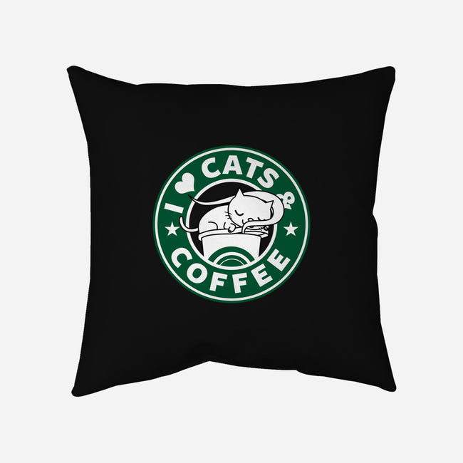 I Love Cats and Coffee-none removable cover throw pillow-Boggs Nicolas