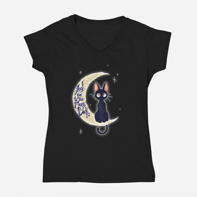 I Love You to The Moon & Back-womens v-neck tee-TimShumate