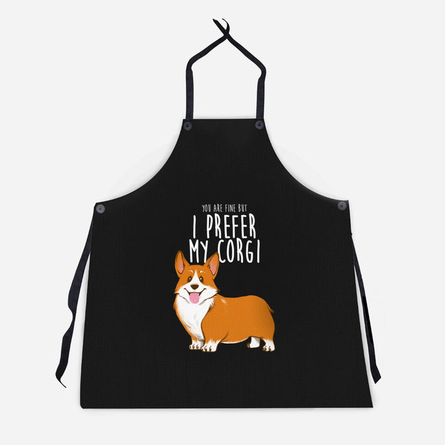 I Prefer My Corgi-unisex kitchen apron-ursulalopez