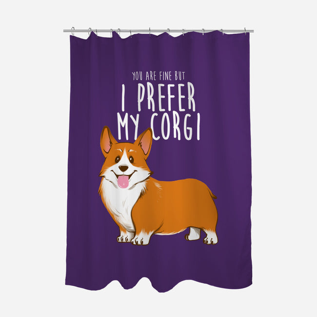 I Prefer My Corgi-none polyester shower curtain-ursulalopez