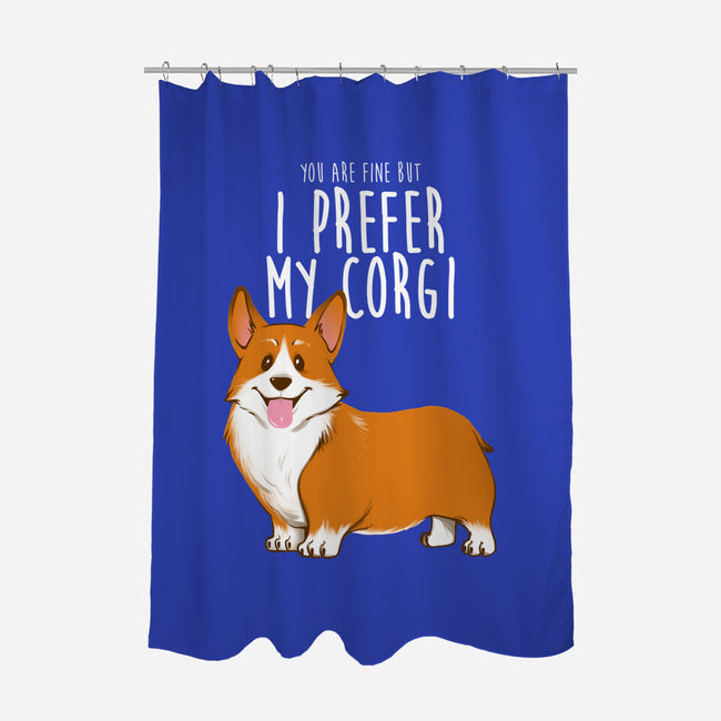 I Prefer My Corgi-none polyester shower curtain-ursulalopez