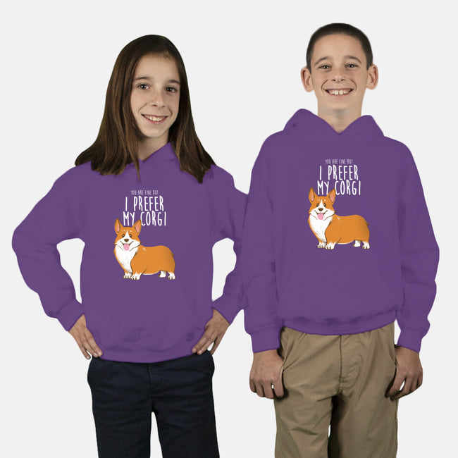 I Prefer My Corgi-youth pullover sweatshirt-ursulalopez
