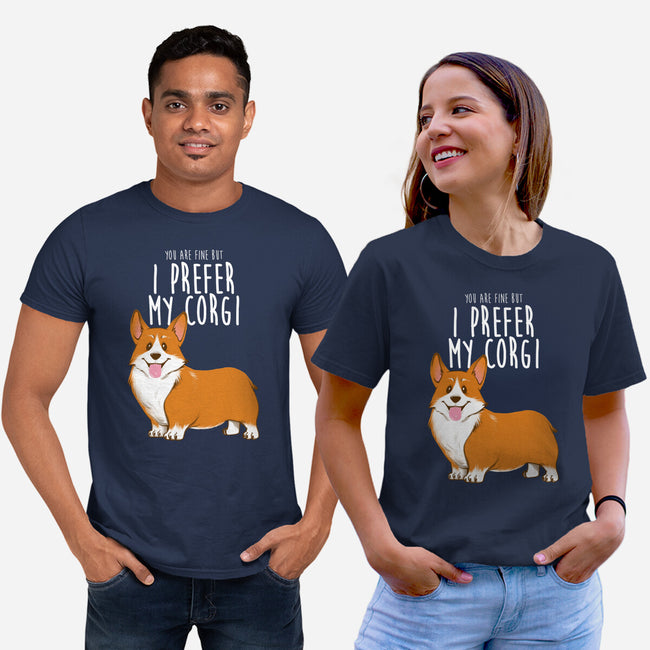 I Prefer My Corgi-unisex basic tee-ursulalopez