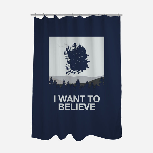 I Saw a Moving Castle-none polyester shower curtain-maped