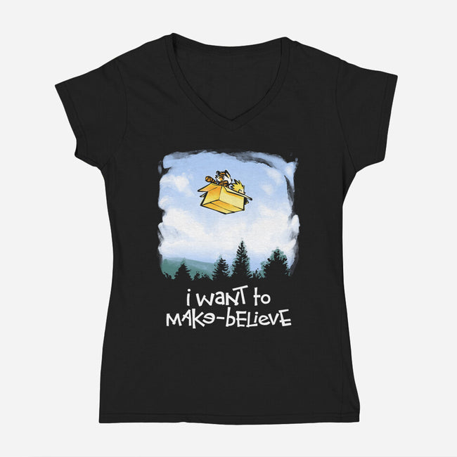 I Want To Make-Believe-womens v-neck tee-harebrained