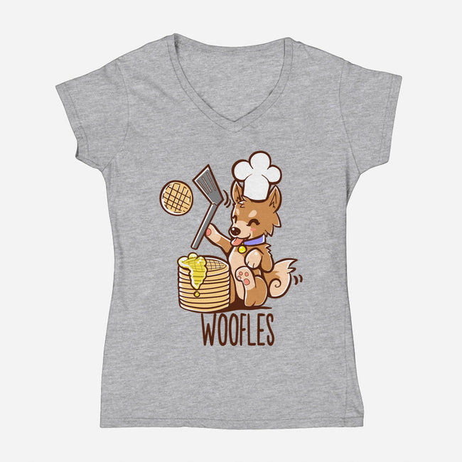 I'm Making Woofles-womens v-neck tee-TechraNova