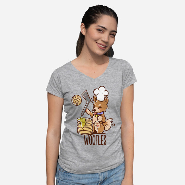 I'm Making Woofles-womens v-neck tee-TechraNova