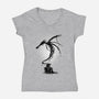 Ink Dragon-womens v-neck tee-alnavasord