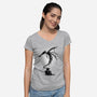 Ink Dragon-womens v-neck tee-alnavasord
