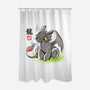 Inked Dragon-none polyester shower curtain-BlancaVidal