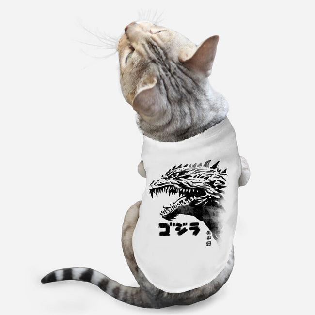 Inked Gojira-cat basic pet tank-cs3ink