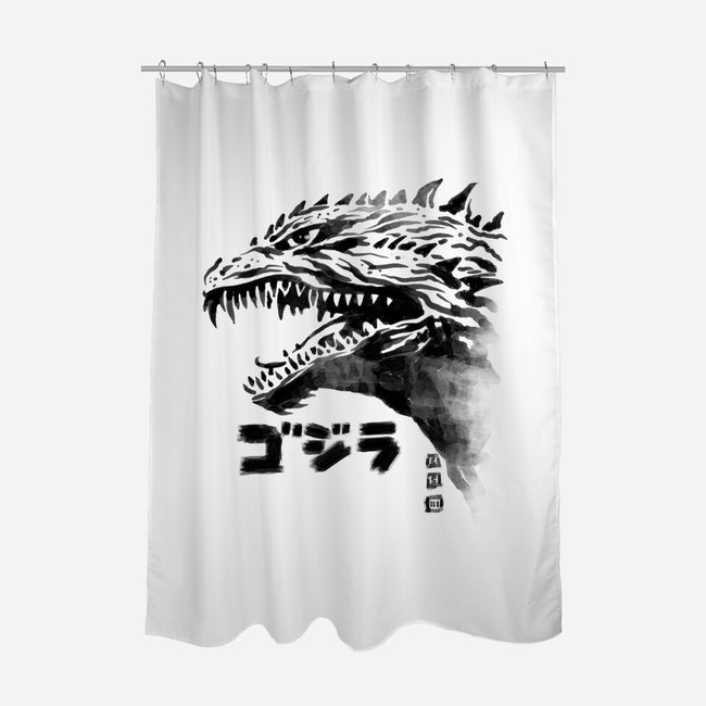 Inked Gojira-none polyester shower curtain-cs3ink