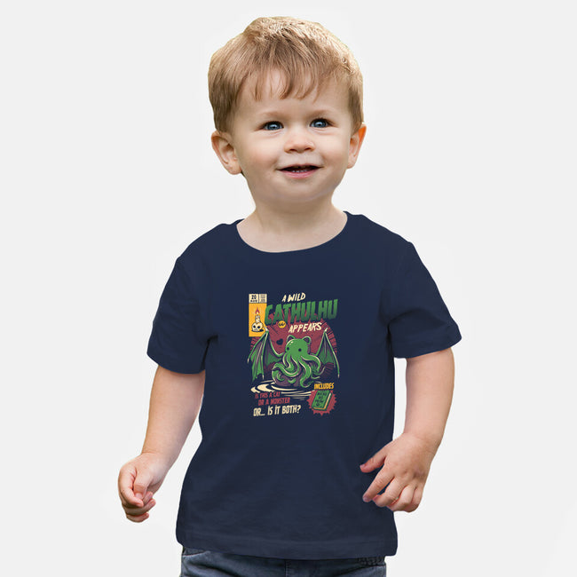 Is It a Cat Or a Monster-baby basic tee-ilustrata