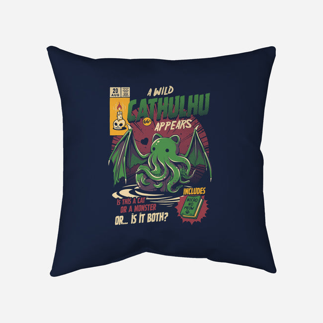 Is It a Cat Or a Monster-none removable cover w insert throw pillow-ilustrata