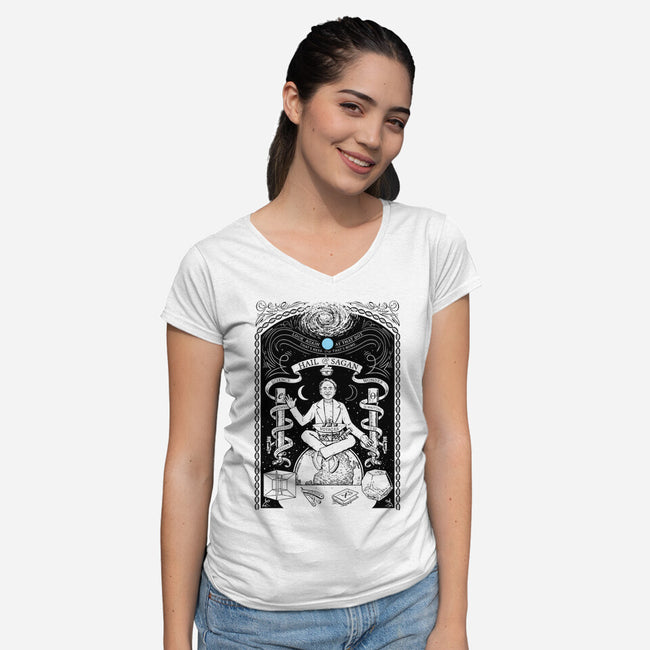 Hail Sagan-womens v-neck tee-brankovranic