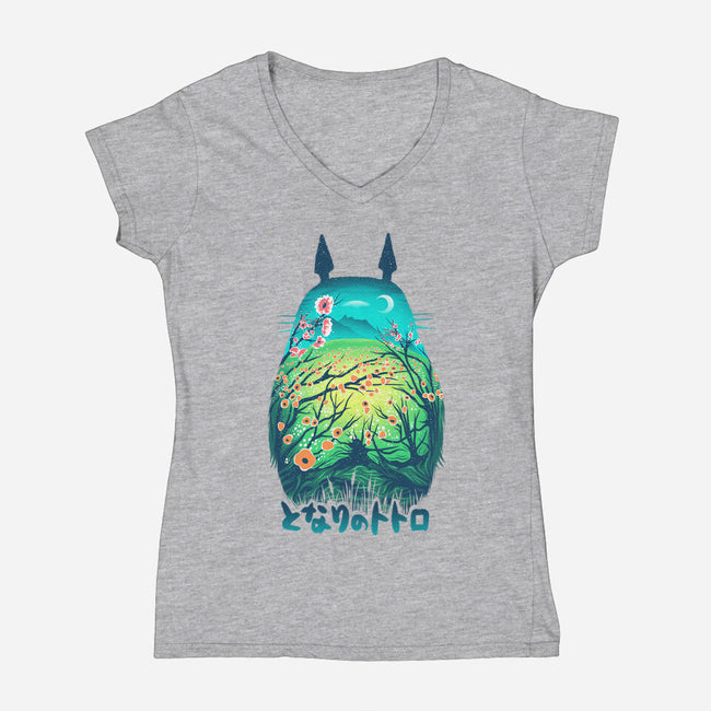 He Is My Neighbor-womens v-neck tee-victorsbeard