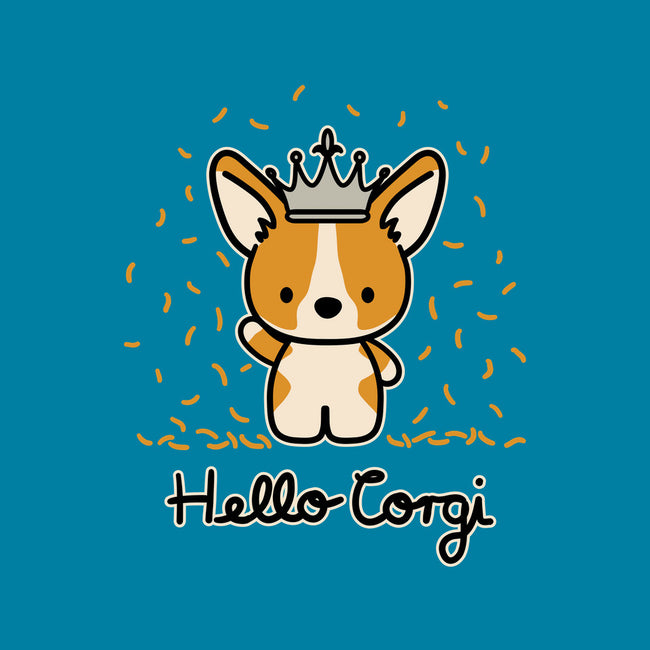 Hello Corgi-none glossy sticker-CorinnaSchlachter
