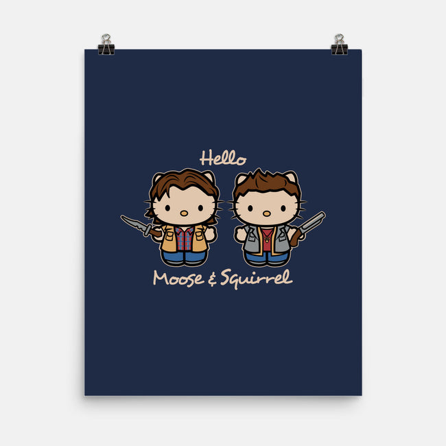 Hello Moose & Squirrel-none matte poster-Matt Parsons