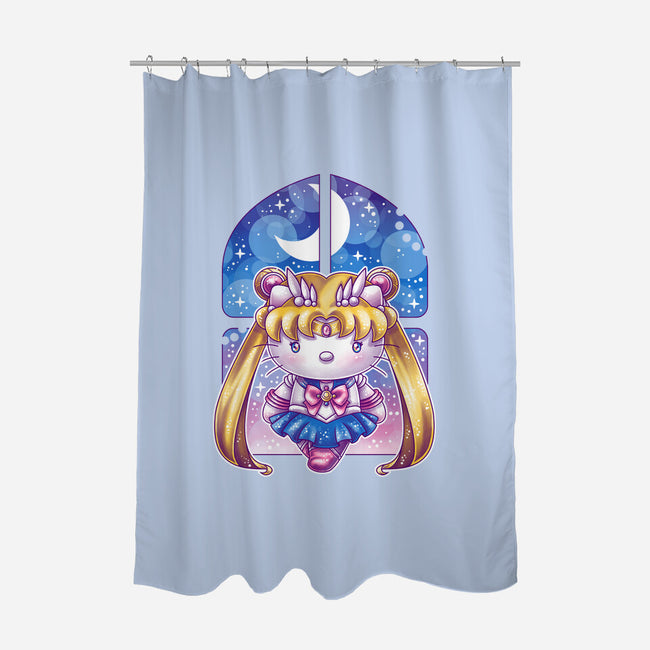 Hello Senshi-none polyester shower curtain-GillesBone