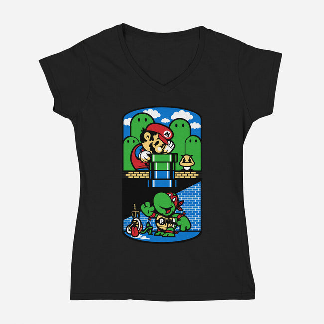 Help a Brother Out-womens v-neck tee-harebrained