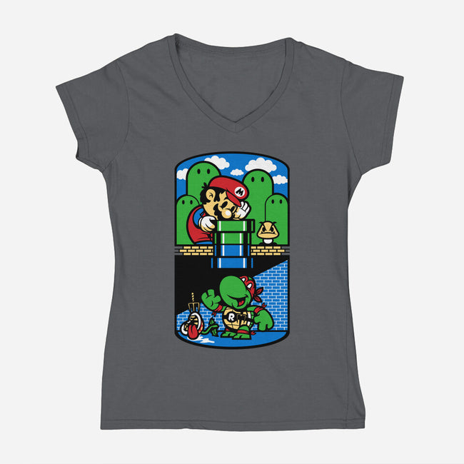 Help a Brother Out-womens v-neck tee-harebrained