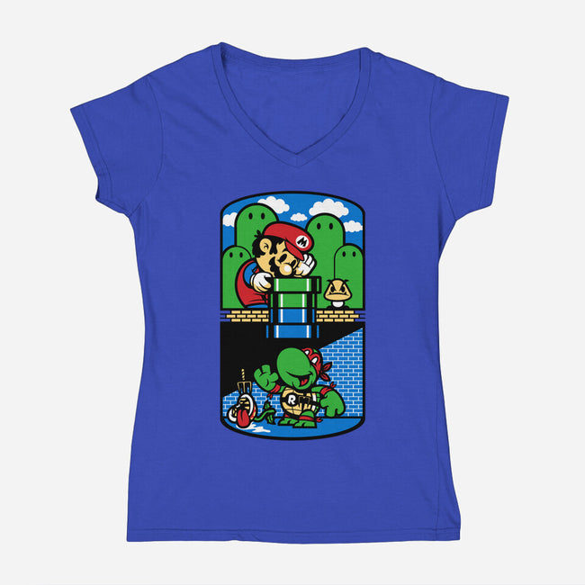 Help a Brother Out-womens v-neck tee-harebrained