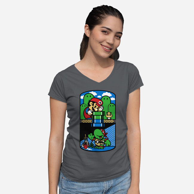 Help a Brother Out-womens v-neck tee-harebrained