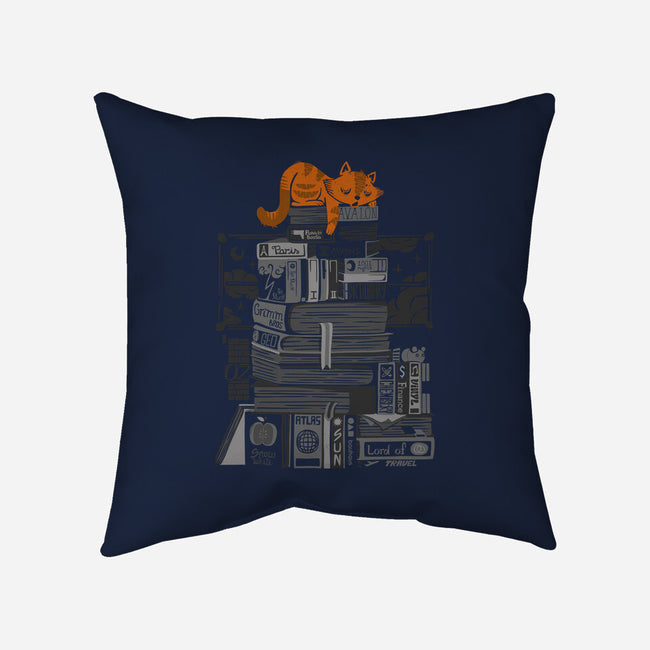 Hoard of Books-none removable cover throw pillow-tobefonseca