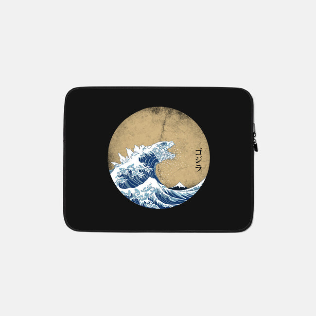 Hokusai Gojira-none zippered laptop sleeve-Mdk7