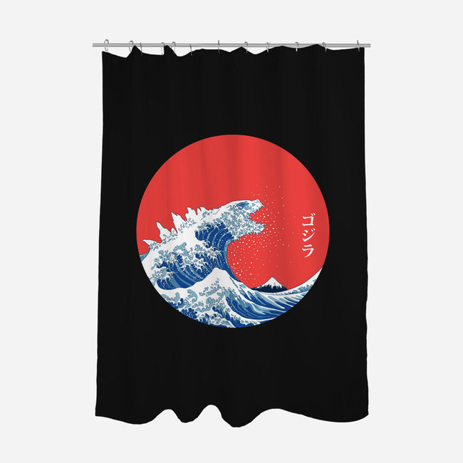 Hokusai Gojira-Variant-none polyester shower curtain-Mdk7