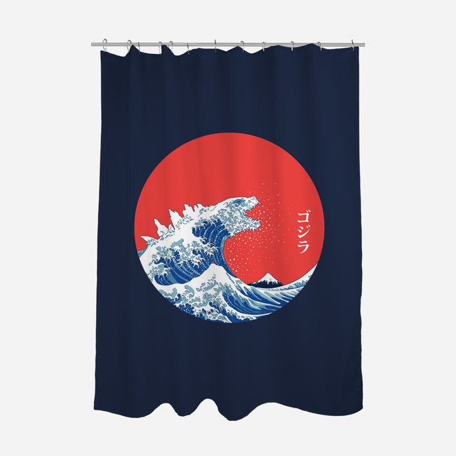 Hokusai Gojira-Variant-none polyester shower curtain-Mdk7