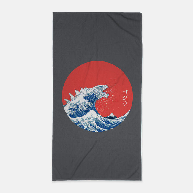 Hokusai Gojira-Variant-none beach towel-Mdk7
