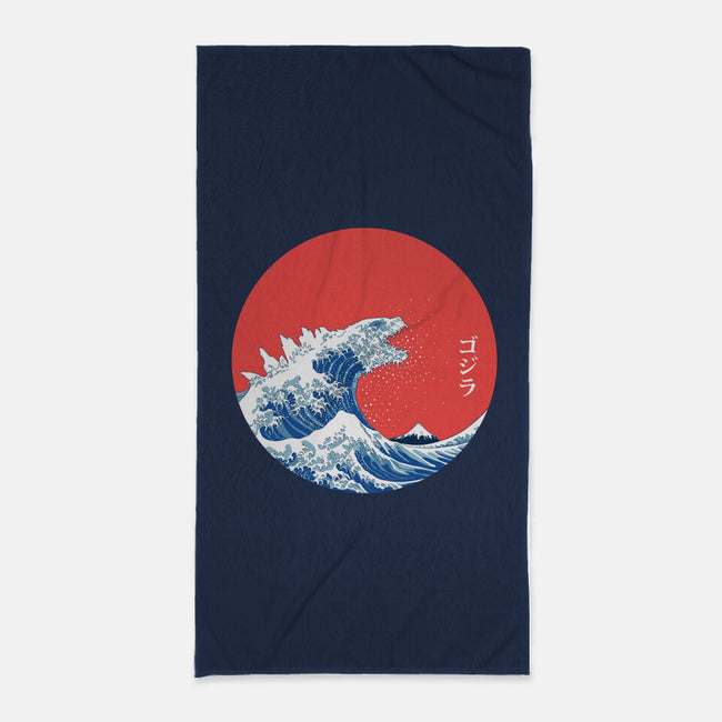 Hokusai Gojira-Variant-none beach towel-Mdk7