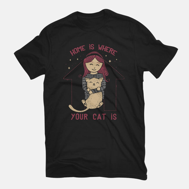 Home Is Where Your Cat Is-unisex basic tee-tobefonseca