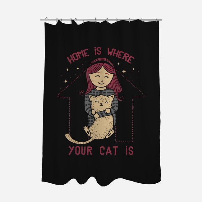 Home Is Where Your Cat Is-none polyester shower curtain-tobefonseca