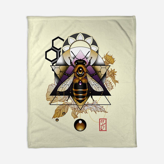 Honey Bee-none fleece blanket-etcherSketch