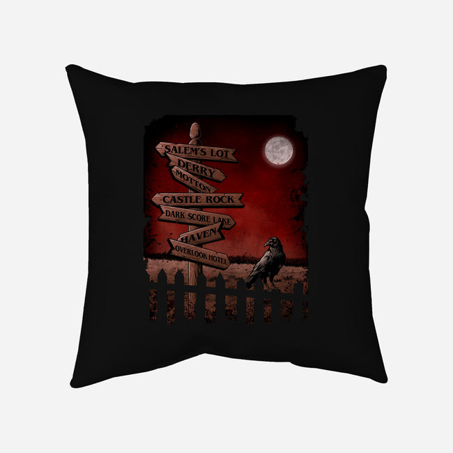 Horror Crossroads-none removable cover w insert throw pillow-saqman