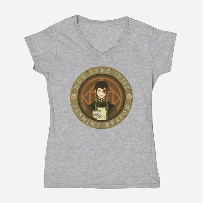 Hot Leaf Juice-womens v-neck tee-KatHaynes