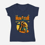 Hunter Comic-womens v-neck tee-harebrained